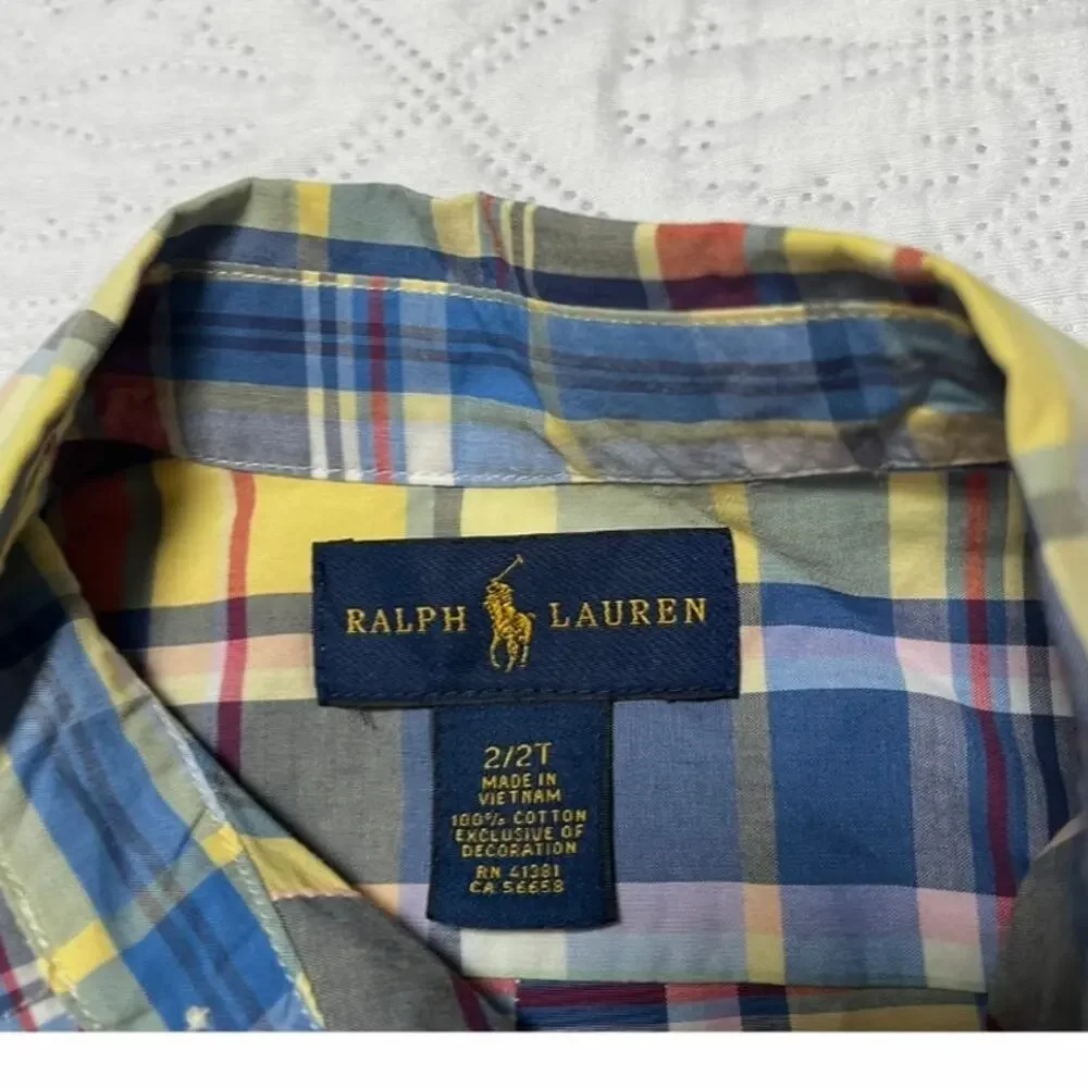 Ralph Lauren Plaid Button Down Shirt Size 2T
